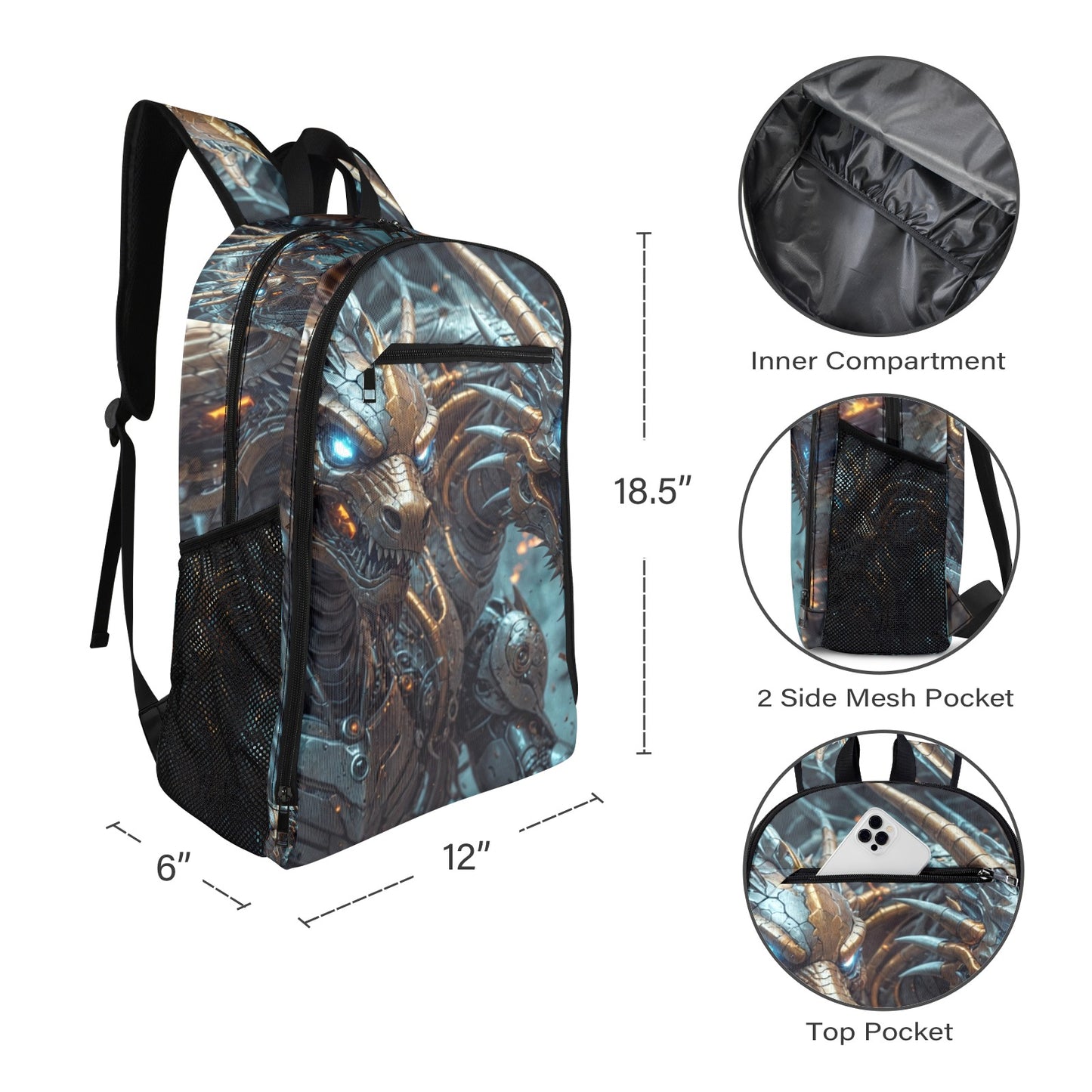 SssidewinderssS - Raise the Dragon Banner All Over Print Leisure Sports Backpack (Model 1741)